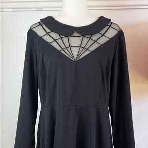 Halloween 🕷️Black Spiderweb 🕸️ Peter Pan Collar Dress